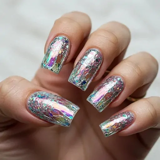Glass Nails – маникюр с эффектом стекла: новый тренд 2025 года